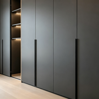 Système de dressing moderne sur mesure en bois, tendance 2026, prêt à assembler (RTA), avec éclairage LED, fabrication OEM/ODM, taille personnalisée