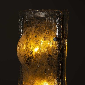 Lámpara de Pie de Resina con Pantalla de Vidrio, Fuente de Luz LED, Iluminación Decorativa Moderna para Sala de Estar y Dormitorio - Product Image 4