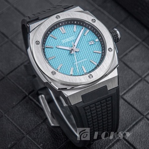 Montre mécanique automatique en acier inoxydable avec bracelet en silicone de luxe, logo personnalisé, vente en gros OEM/ODM pour hommes - Product Image 6
