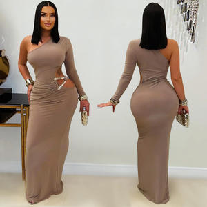 Nuovo articolo S-2XL <span class=keywords><strong>abbigliamento</strong></span> da <span class=keywords><strong>donna</strong></span> tinta unita <span class=keywords><strong>Sexy</strong></span> da ragazza collo inclinato senza schienale abito lungo sottile <span class=keywords><strong>per</strong></span> <span class=keywords><strong>donna</strong></span> - Product Image 3