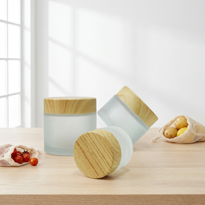 5g 10g 30g 50g 100gWholesale Frosted Glass Cream Jars with Natural <b>Bamboo</b> Lids, Empty Wide Mouth Matte Glass Cosmetic <b>Containers</b> - Product Image 4