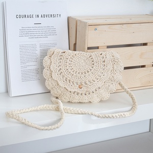 Borsa a <span class=keywords><strong>Tracolla</strong></span> Media in Cotone Intrecciato con Zip - Stile Mori & Instagram, Elegante con <span class=keywords><strong>Tracolla</strong></span> Singola per Vacanze al Mare - Product Image 3