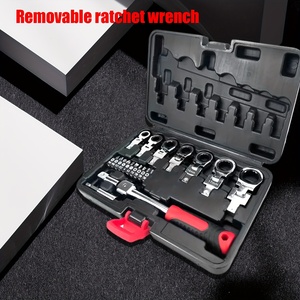 20pcs Household Steel <strong>Ratchet</strong> Wrench Screwdriver <strong>Set</strong> Interchangeable Head Shaking Ring Wrench Socket <strong>Spanner</strong> Pack in Hard Case - Product Image 5