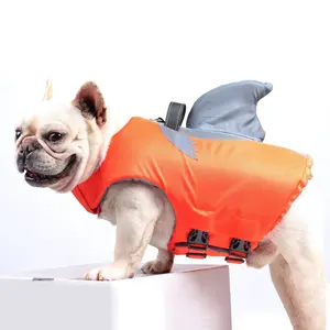 夏季狗救生衣高浮力狗安全背心，带救援手柄，适合中小型大狗反光游泳背心