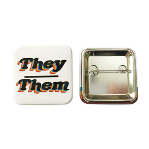 Badges carrés personnalisés à épingle de sûreté, en fer blanc magnétique écologique, avec logo personnalisé pour usage décoratif - Product Image 2