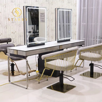 Ensemble chaise de salon et miroir station de salon avec miroir avec lumière led miroir ondulé pleine longueur