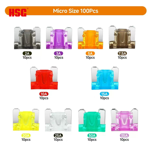 High Quality Micro Car Fuse 32V Blade Auto Automotive Fuse 5A 7.5A 10A 15A 20A 25A 30A Micro Fuse for Vehicle Electrical System
