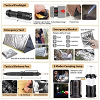 Kit de survie pour aventures en plein air, camping, modèle de kit de survie, kit de survie d'urgence pour utilisation en milieu sauvage