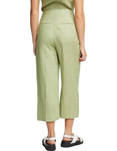 Pantaloni da Donna a Vita Alta e Gamba Larga in Tessuto Traspirante di Cotone e <span class=keywords><strong>Lino</strong></span> <span class=keywords><strong>Verde</strong></span> per Uso Quotidiano e Ufficio - Product Image 5