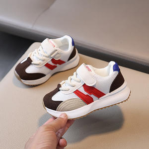 Chaussures de course pour enfants printemps-automne 2025, respirantes en maille, semelle TPR, blanc cassé/marron/rose, pour filles et garçons de 1 à 6 ans - Product Image 3