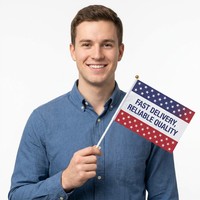 Mini-drapeaux personnalisés imprimés recto-verso pour célébrations de mariage, en polyester de qualité supérieure, avec logo personnalisé, résistants à la décoloration