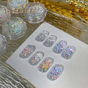 Décoration d'ongles en paillettes acryliques, poudre d'ongles sirène Aurora, paillettes holographiques, paillettes d'ongles, paillettes scintillantes - Product Image 4