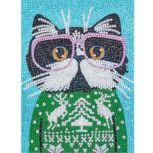 DIY Cat Crystal Rhinestones Picture 5D Diamond Painting Craft Poster