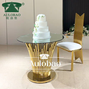 Base de acero inoxidable dorada para mesa de pastel, para decoración de bodas y fiestas - Product Image 4