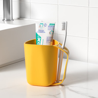 Simple comptoir maison Simple brosse à dents plus audacieux en plastique créatif dent tasse organisateur support salle de bain lavage tasse avec poignée mode
