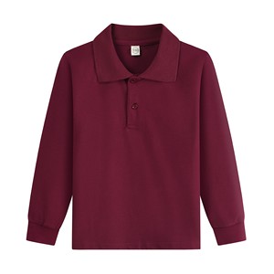 Polo à manches longues pour garçons, couleur unie, tricoté, uniforme scolaire pour enfants - Product Image 3