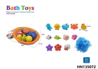 Canard de bain en plastique souple coloré en gros, jouet animal en vinyle pour bébé, jouets de douche pour salle de bain pour enfants, avec son