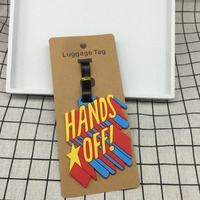 Porte-cartes personnalisable en PVC souple en forme de lettre, sur le thème de l'avion, pour bagages, avec la phrase « Ne touchez pas à mon sac à dos »