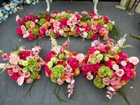 Rangkaian Bunga Pernikahan Warna Hangat 50cm, Centerpiece Meja Bunga Pink untuk Dekorasi Acara Pernikahan