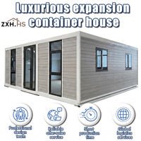Maison conteneur extensible galvanisée anti-rouille de 40 pieds, 3 chambres, salle de bain, style mini-maison, cabane préfabriquée OEM