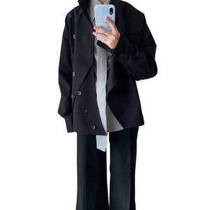 เสื้อแจ็คเก็ตฟันดาบผู้ชาย คลาสสิค ขายส่ง ผ้าทวิลคอตตอน 100% ดีไซน์กระดุมแบบไม่สมมาตร เสื้อโค้ทสั้นแบบไม่สมมาตร - Product Image 3