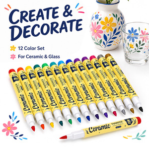 Rotuladores de Cerámica Bview Art DIY, Rotuladores de Pintura Impermeables <span class=keywords><strong>para</strong></span> Tazas, Vasos, <span class=keywords><strong>Porcelana</strong></span>, Pintura, Manualidades, Decoración - Product Image 3
