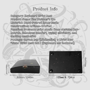 Tấm lót cổ tay bàn phím chuột bằng nhựa resin sáng tạo tự làm, thiết kế mắt quỷ một tay, có thể tháo rời mắt, phù hợp với mọi kích thước bàn phím - Product Image 5