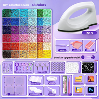Kit de perles à fusionner avec stylo chauffant, 24-192 couleurs vives, ensemble complet de perles Perler, 8 options, stylo à perles amélioré, jouet éducatif pour loisirs créatifs DIY