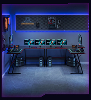 Bureau de jeu en métal le plus vendu avec plateau en fibre de carbone, design racing épuré pour le bureau et la maison, taille personnalisable