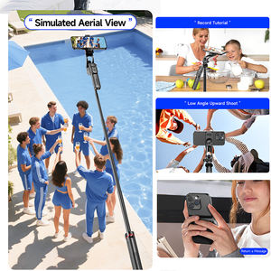 Trépied automatique F06 1,3 m pour prise de vue panoramique à 360 degrés, trépied stable pour <span class=keywords><strong>selfie</strong></span> avec support de téléphone détachable - Product Image 4