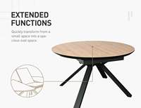 Ensemble de table à manger ovale moderne extensible et personnalisable avec pieds en métal