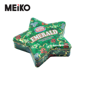 Christmas fancy star shape candy biscuit cookie tin box Christmas chocolate metal box