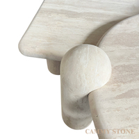 Table basse modulaire en marbre travertin au design unique Cammy Stone, table basse en marbre pour salon