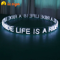 Enseigne au néon LED ronde carrée pour plafond, enseigne au néon en acrylique, enseignes au néon LED rondes 2V, décoration de bar