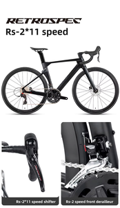 Bicicleta de Carretera Aerodinámica de Carbono de Alto Módulo, <span class=keywords><strong>SHIMANO</strong></span> 105 <span class=keywords><strong>R7000</strong></span> de 22 Velocidades, Manillar de Carbono 3K, Frenos de Disco, Ruedas Ligeras de Aluminio 700c - Product Image 6