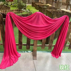 ستارة خلفية لمنصة الزفاف من قماش مطاطي، ديكور سقف من الحرير الحليبي، ستارة للحفلات بالجملة - Product Image 1