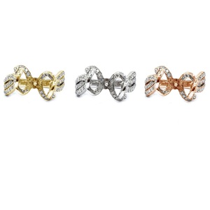 Bague de fiançailles et de mariage en or blanc massif 18 carats avec diamant véritable taille brillant rond et perle pour femme - Vente en gros - Product Image 4