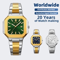 Montre Homme SKMEI 9398 à Cadran Carré, Quartz, Acier Inoxydable, Étanche, Analogique, Luxe, pour Usage Quotidien, Vente Directe Usine