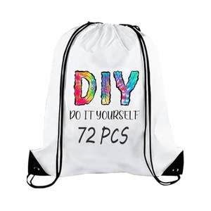 White <b>Drawstring</b> <b>Backpacks</b> Reusable Cinch Gym Bag String Sackpacks for Sports Promotional <b>Drawstring</b> Sportpacks - Product Image 1