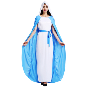 Costume de religieuse bleue Vierge Marie pour femme adulte, robe de cosplay avec cape pour Halloween, costume de cosplay de sœur, tenue de religieuse - Product Image 4