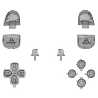 Kit complet de boutons personnalisés transparents noirs DIY (D-pad, gâchettes R1 L1 R2 L2, boutons frontaux) pour manette PS5 BDM-030/040/050/060
