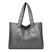 Sac fourre-tout tendance en cuir souple PU de style minimaliste pour femme, grande capacité, avec fermeture éclair, pour l'Europe et l'Amérique