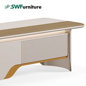 Good Quality <b>Modern</b> Wooden Executive Office <b>Desk</b> for Boss Director-Waterproof Scratch Resistant Modular Design Home Office Use - Product Image 3
