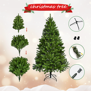 High Quality 180cm Artificial Christmas <b>Tree</b> with Standing Base and Warm <b>LED</b> <b>Lights</b> for Church Home Holiday Party Decoration - Product Image 2