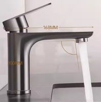 Robinet de salle de bain moderne monotrou en acier inoxydable mitigeur classique chaud et froid mitigeur pour évier lavabo vanne en céramique