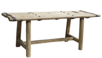 Table basse ancienne en bois massif de style chinois, table basse en bois massif ancien