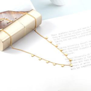 Collar de Cadena Clásico de Forma Redonda, Acero Inoxidable, Chapado en Oro de 18K, Collar con Colgante de Clavícula para Mujer - Product Image 5