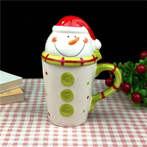 Tazas de Cerámica Grandes con Temática Navideña de Santa Claus, Pingüino y <span class=keywords><strong>Reno</strong></span>, con Tapa para Decoración, en Oferta - Product Image 3