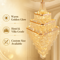 JYLIGHTING Lustres longs dorés sur mesure, luminaires suspendus de luxe pour plafond, lampes LED pour escalier, lustre moderne en cristal