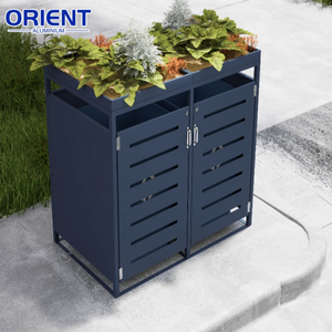 <span class=keywords><strong>Abri</strong></span> pour poubelle de jardin en métal d'extérieur avec porte à charnières, <span class=keywords><strong>abri</strong></span> pour poubelle à roulettes, ouverture supérieure pour le stockage des déchets - Product Image 4